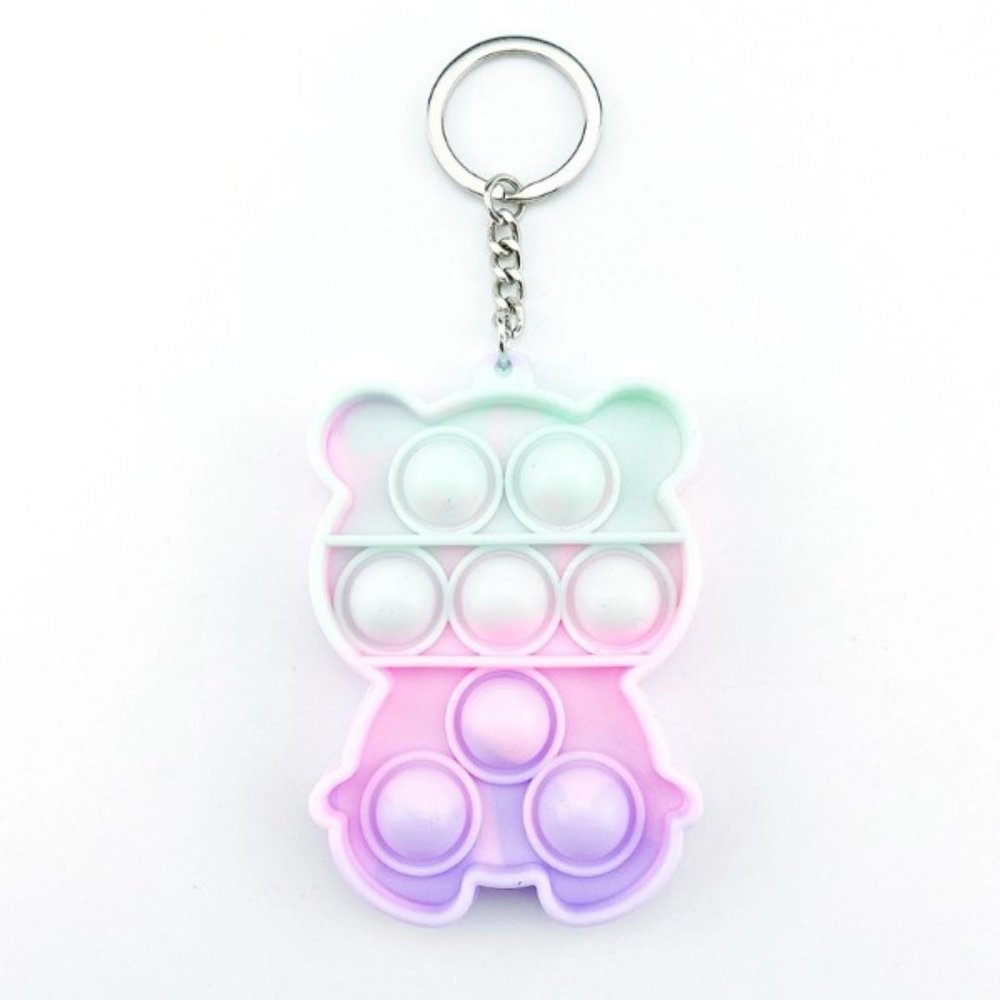 STOCKING STUFFER ALERT***Push Pop Bubble Fidget Toy Keychain BEAR***NWOT‎ - Picture 4 of 4